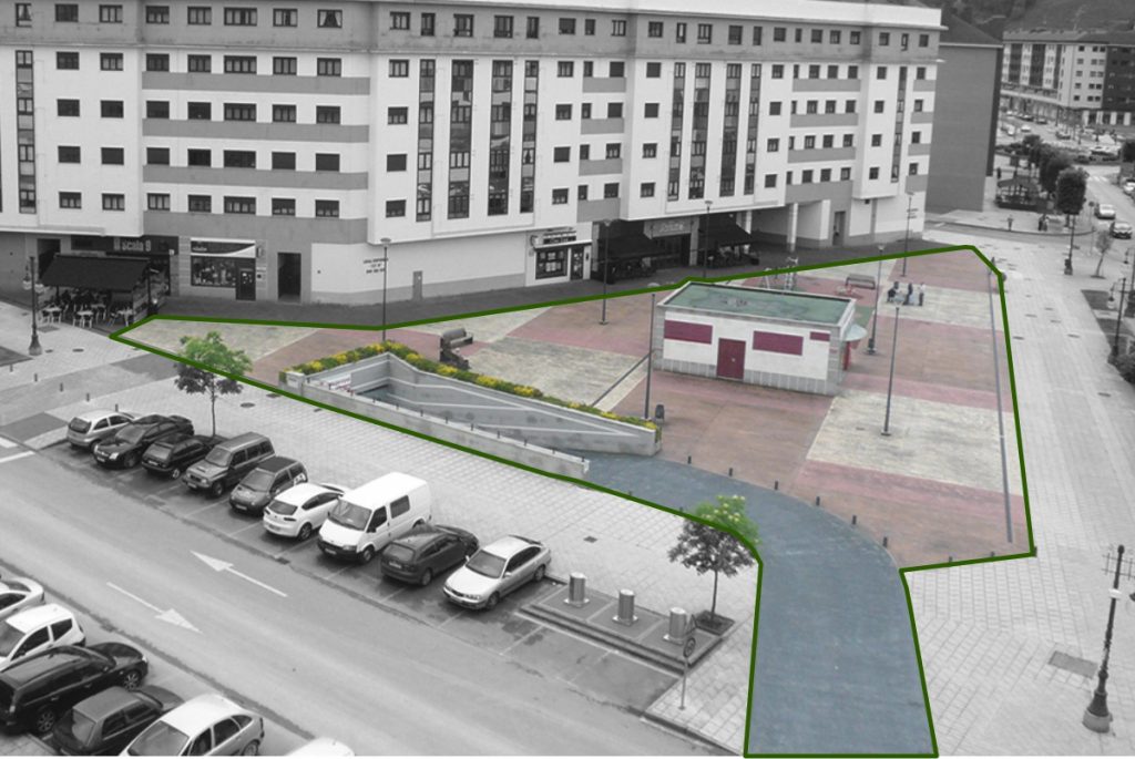 Parking Langreo Centro vista aerea Alquileres Inmobiliarios Cadenas